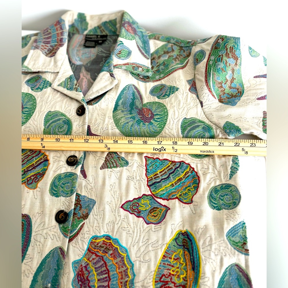 DANIEL K JACQUARD SHELL PRINT FRONT BUTTON  TWO POCKETS MULTICOLOR JACKET SZ M - Picture 4 of 9